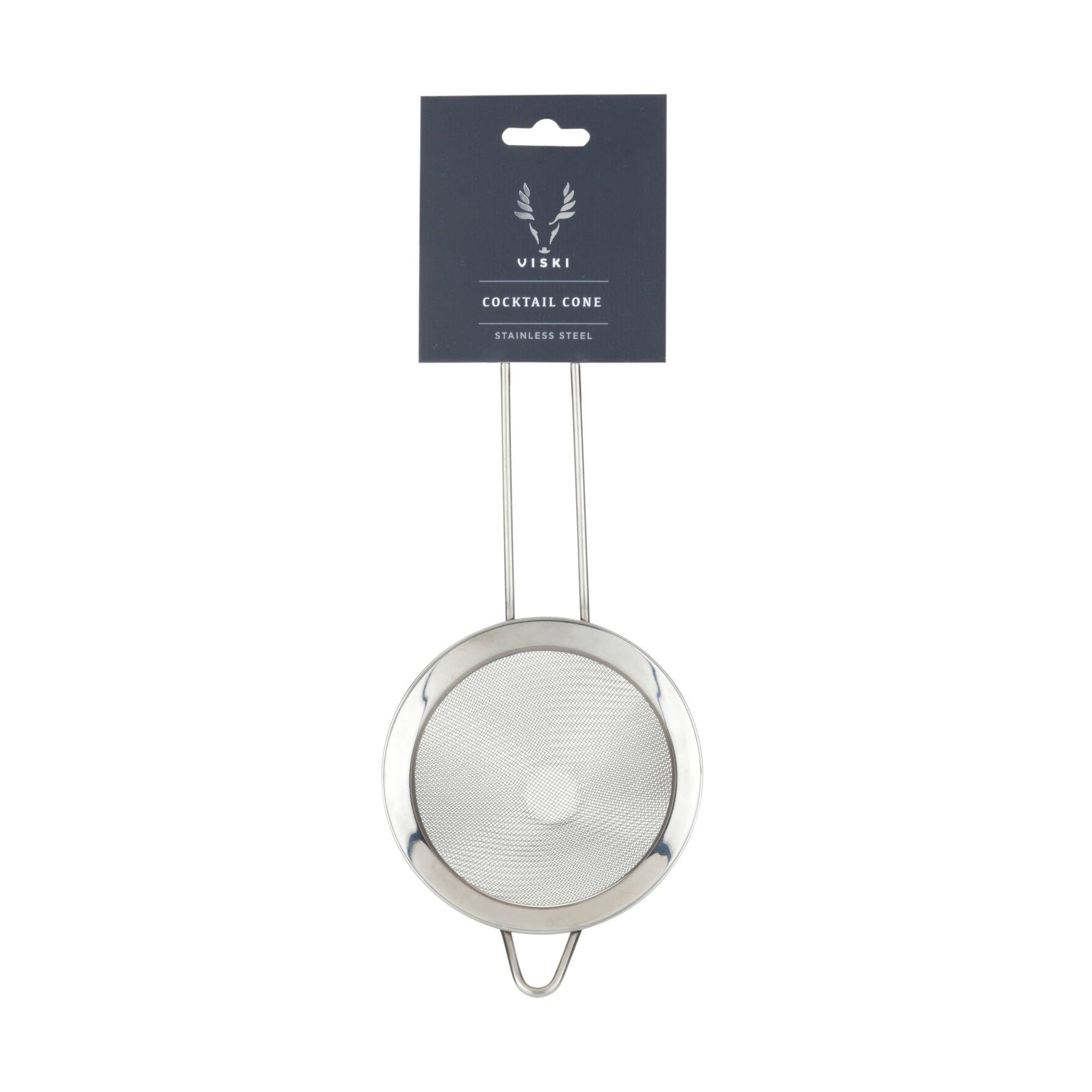 Harrison Stainless Steel Mesh Cocktail Strainer on a white background at Addison West