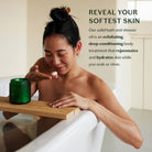 Daily Pebble | Deep Moisturizing Solid Bath & Shower Oil in a bathroom at Addison West