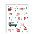 Boxed set of holiday cards with skiing dogs and gondolas 