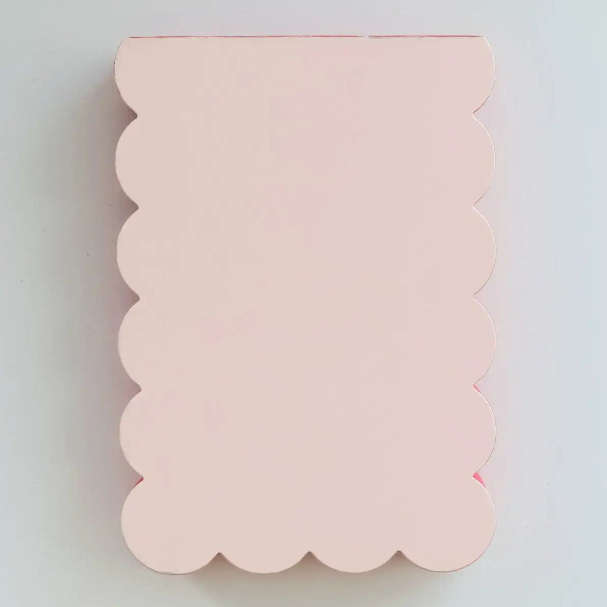Scalloped Shaped Notepad in Peach And Persimmon on a white background at Addison West