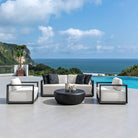 Joss Indoor–Outdoor Coffee Table on a patio at Addison West