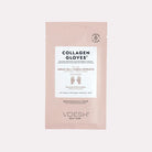 Collagen Gloves with Argan Oil & Floral Extracts on a pink background at Addison West