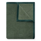 ChappyWrap Harborview Herringbone Blanket in Forest Green on a white background at Addison West