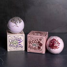 Rose Bath Bomb on a grey background at Addison West