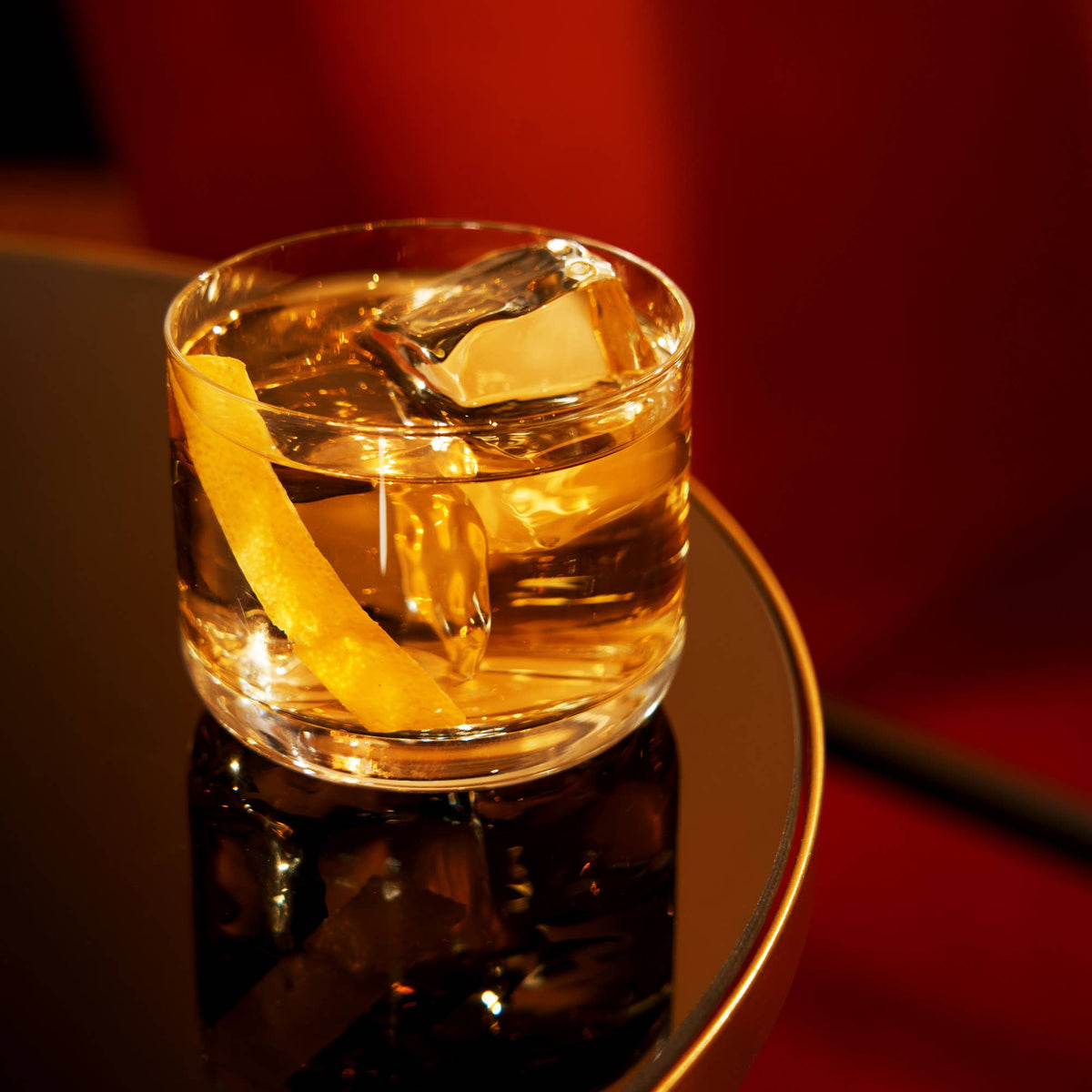 Raye™ Crystal Lowball Negroni Glasses on table at Addison West