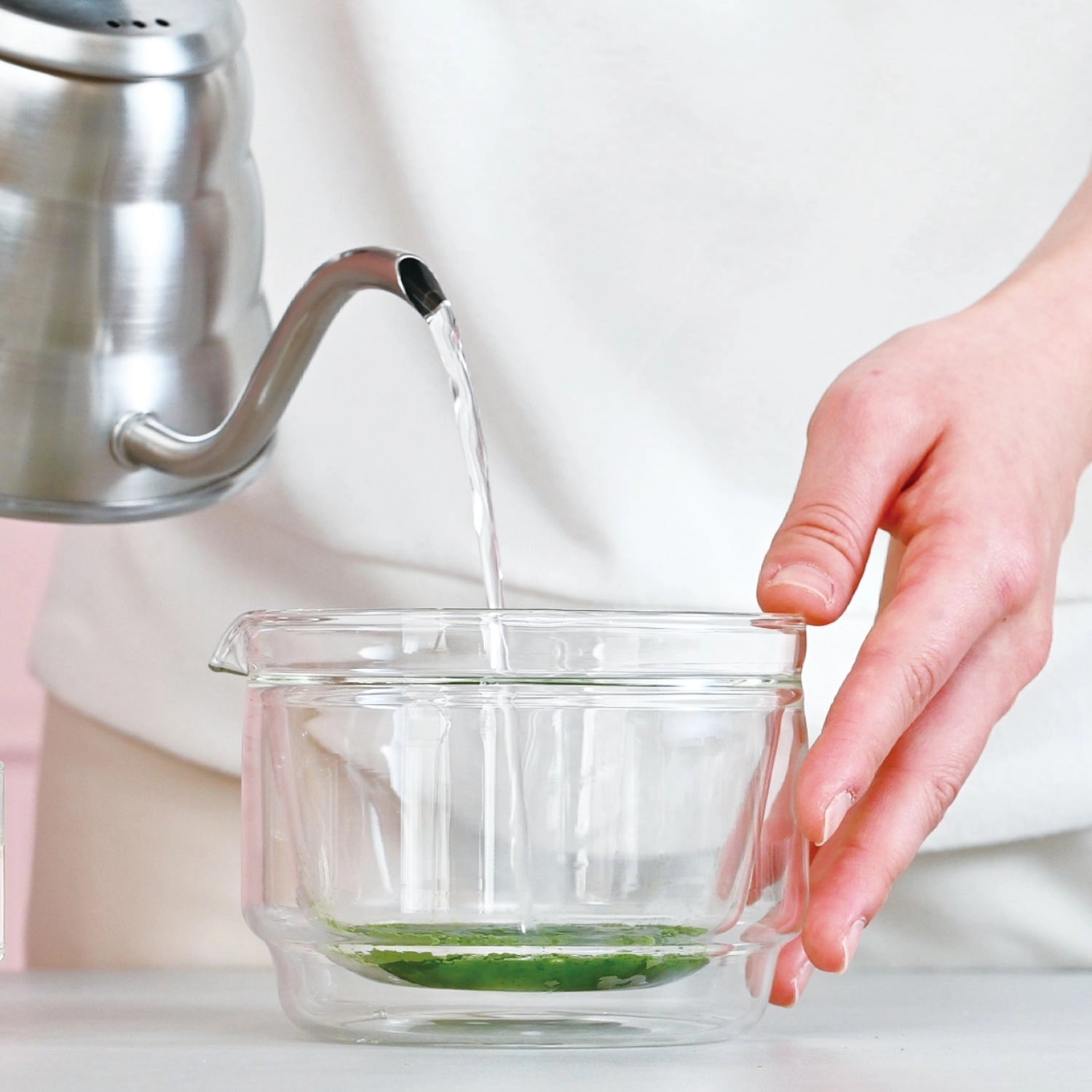 Hario Matcha Tea Gift Set on a pink background at Addison West