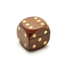 Wood Dice Box with 6 Dice on a white background at Addison West