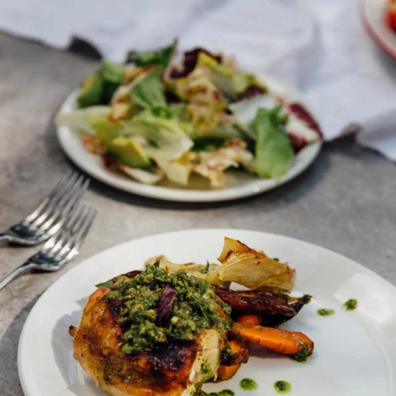 Made In 8" Appetizer Plate on a table at Addison West