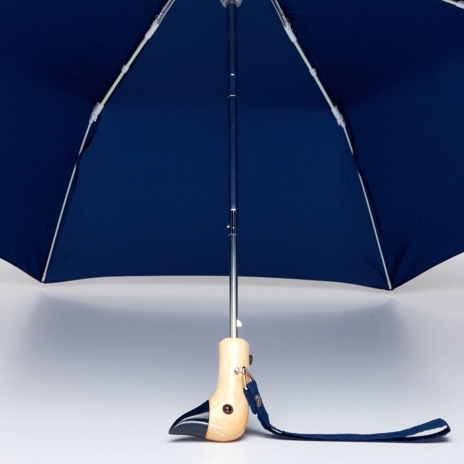 Original Duckhead Navy Eco-Friendly Umbrella on a white background at Addison West