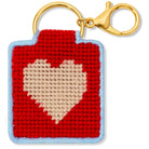 Heart Needlepoint Keychain Kit on a white background at Addison West