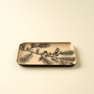 Winterberry Enameled Tray on a beige background at Addison West
