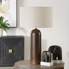 Trevan Table Lamp on a table at Addison West