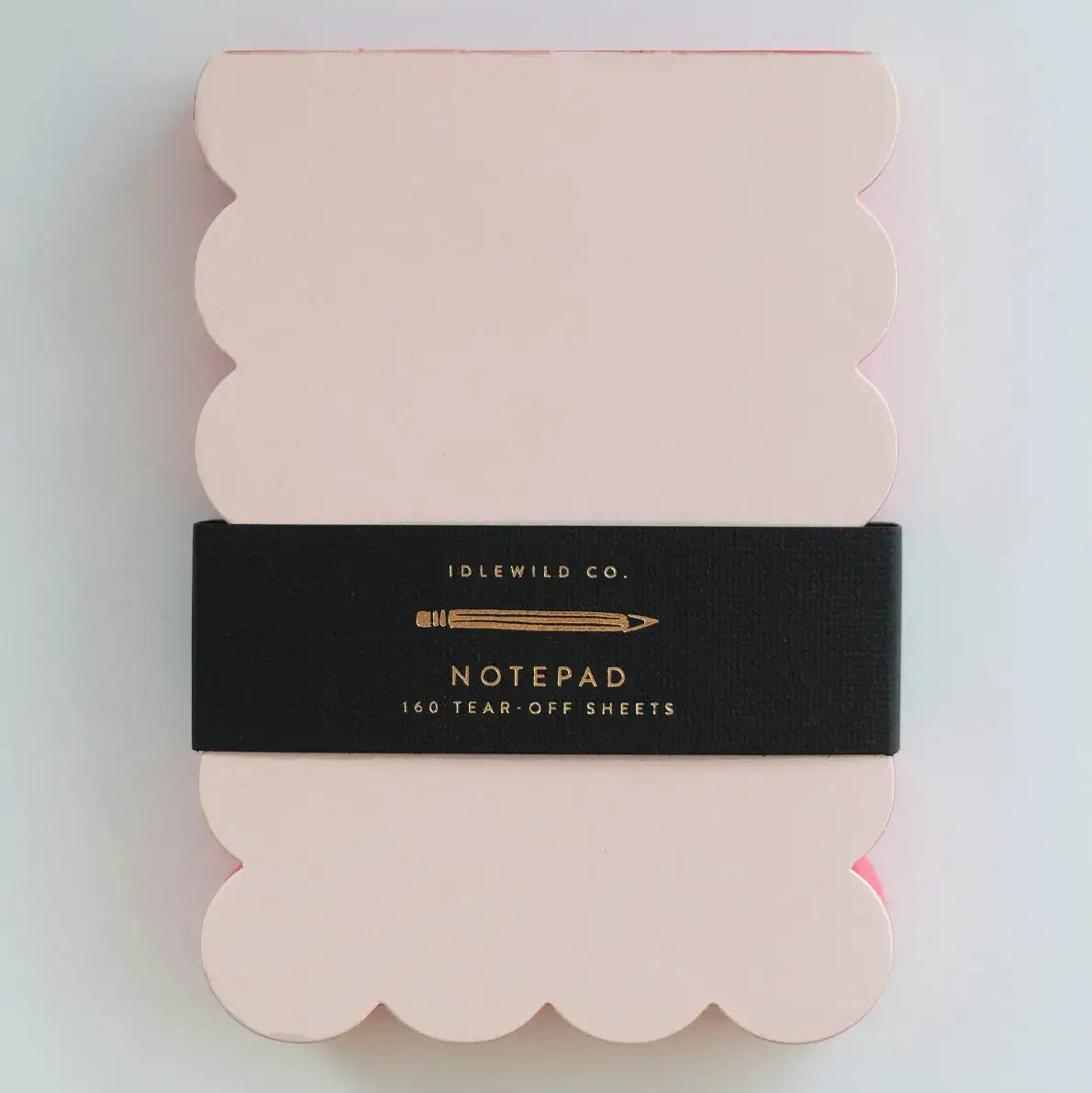 Scalloped Shaped Notepad in Peach And Persimmon on a white background at Addison West