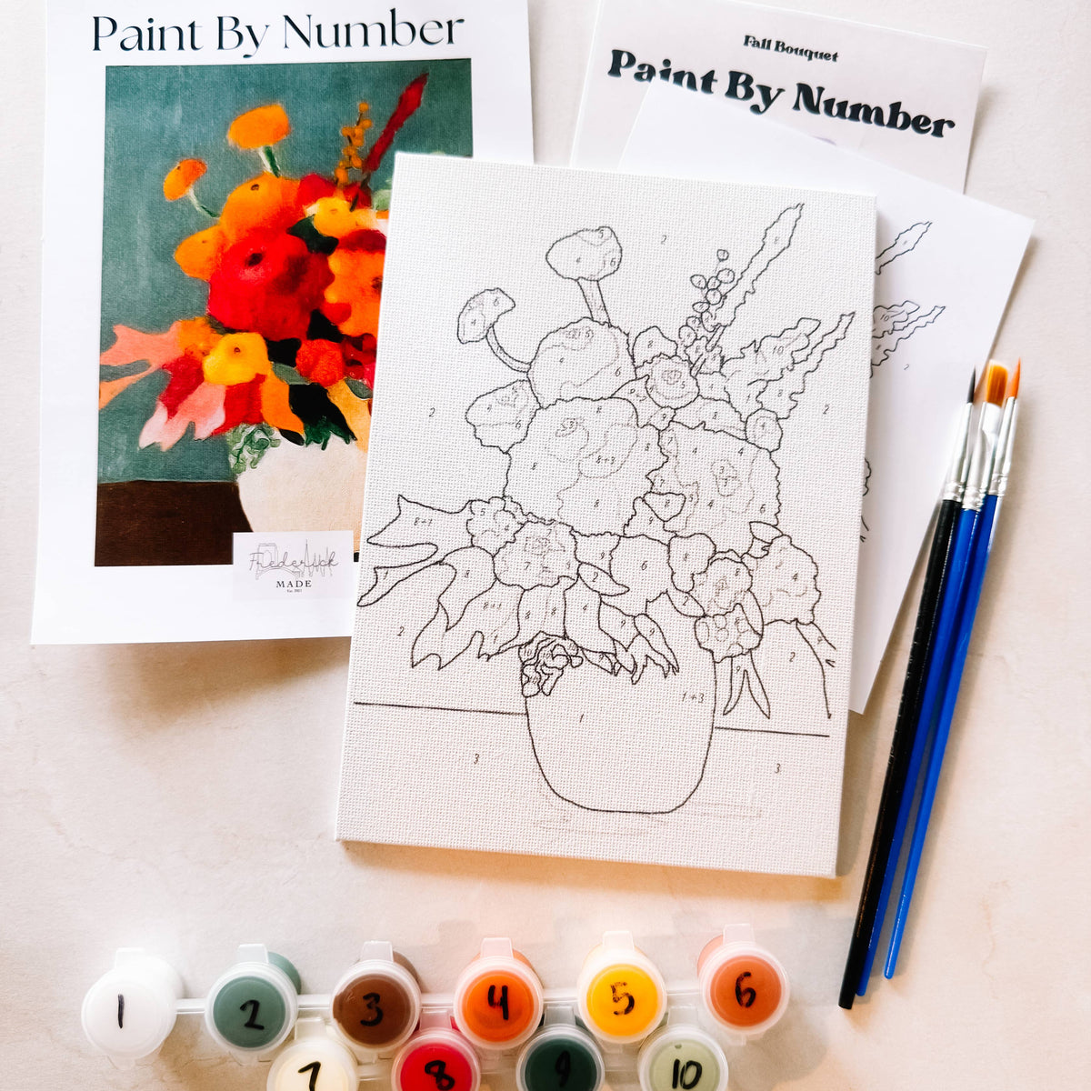 Fall Florals Mini Paint By Number on a white background at Addison West
