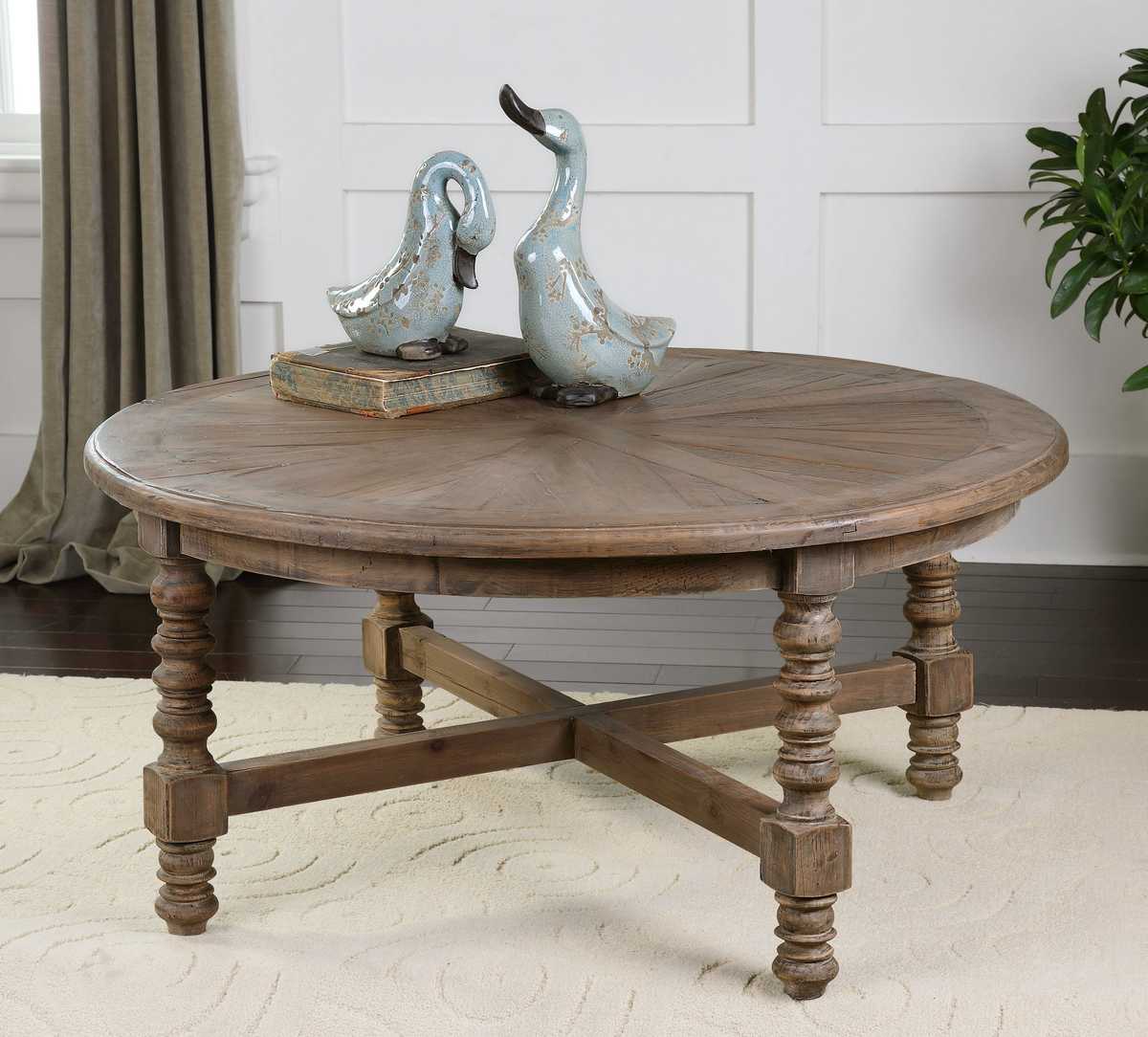 Stratton Reclaimed Fir Coffee Table in a living room at Addison West