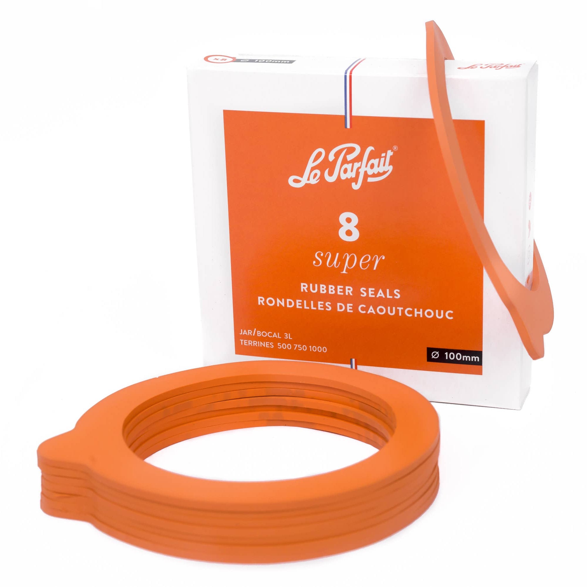Le Parfait Rubber Seals, 100mm on a white background at Addison West
