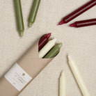 12" Taper Candles in Country Christmas, Set of 6 on a white background at Addison West