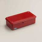 Toyo Steel Stackable Storage Box T-190 in Red on a white background at Addison West