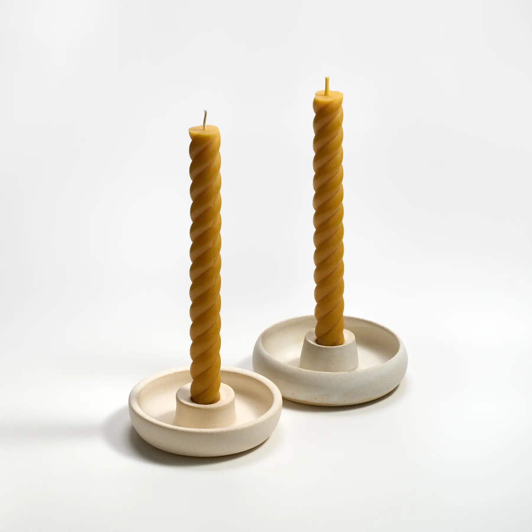 Greentree twisted rope candles on a white background at Addison West