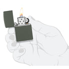 Zippo Classic Green Matte Windproof Lighter on a white background at Addison West