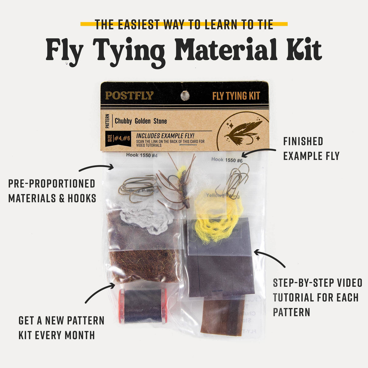 Trout Fly Tying Kit on a white background at Addison West