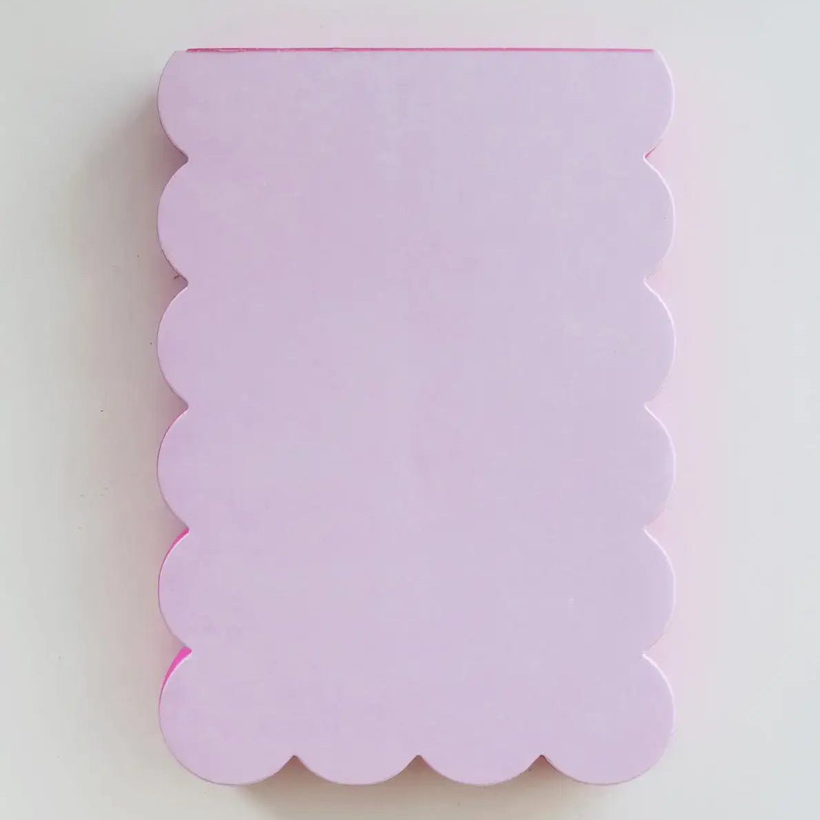 Scalloped Shaped Notepad in Lilac And Hot Pink on a white background at Addison West