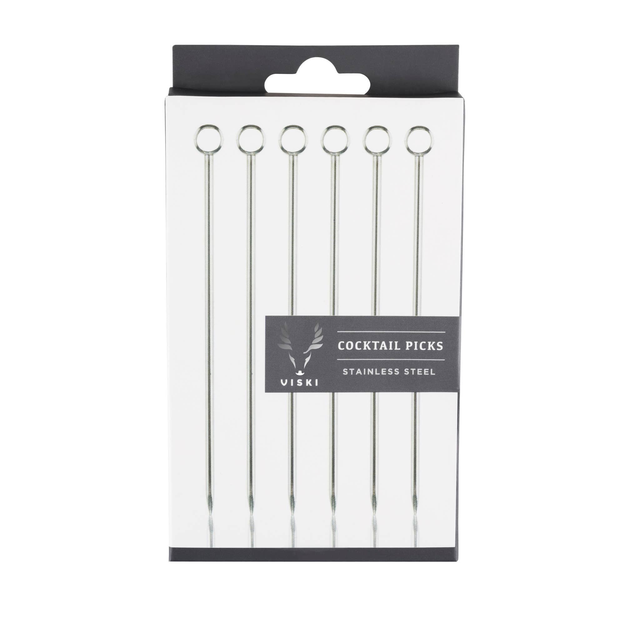 Harrison Reusable Stainless Steel Cocktail Picks on a white background at Addison West