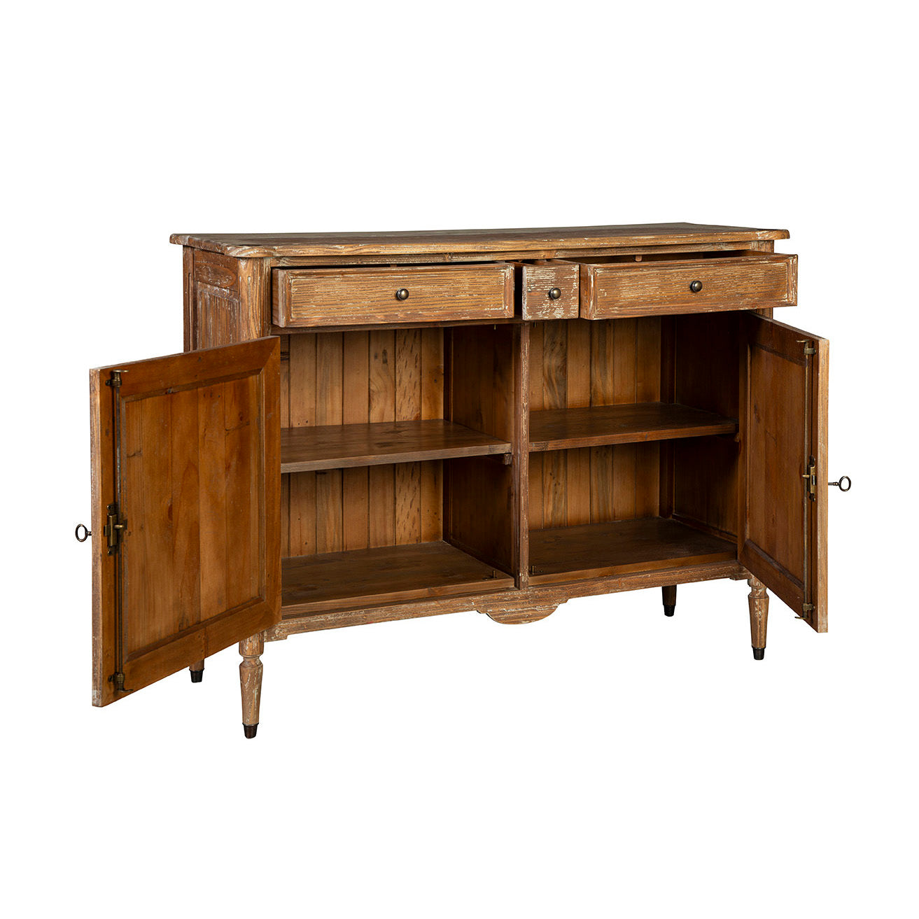 Mason Reclaimed Mahogany Cabinet on a white background at Addison West