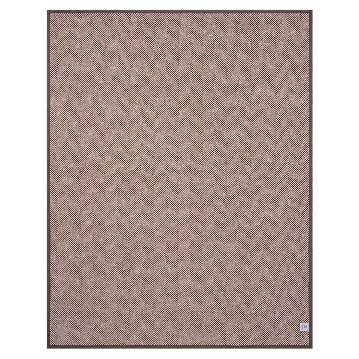 ChappyWrap Harborview Herringbone Blanket in Chocolate on a white background at Addison West