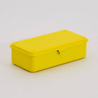 Toyo Steel Stackable Storage Box T-190 in Yellow on a white background at Addison West