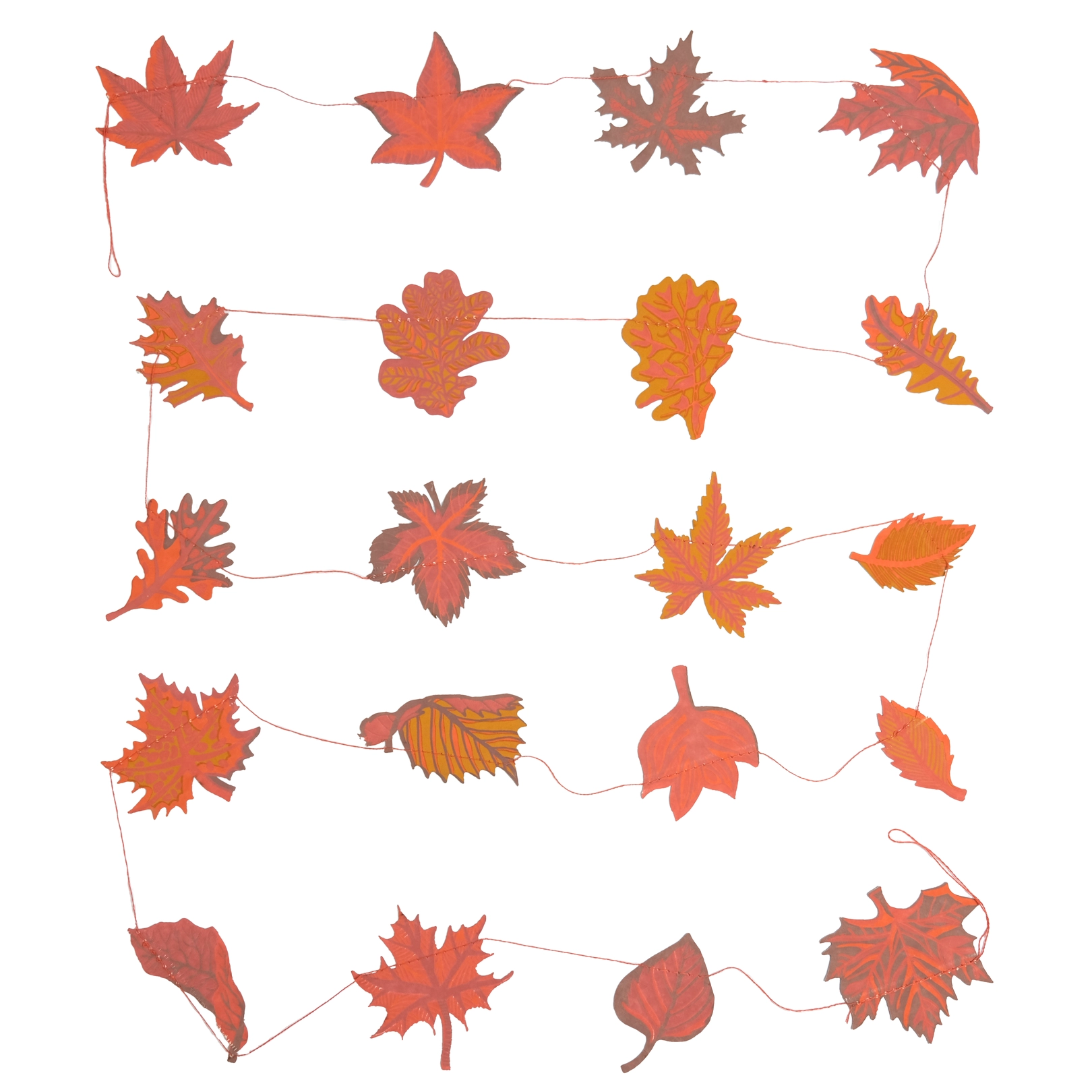 East End Press Autumn Leaves Sewn Garland on a white background at Addison West