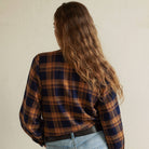 Lily Blouse in Navy on a white background at Addison West