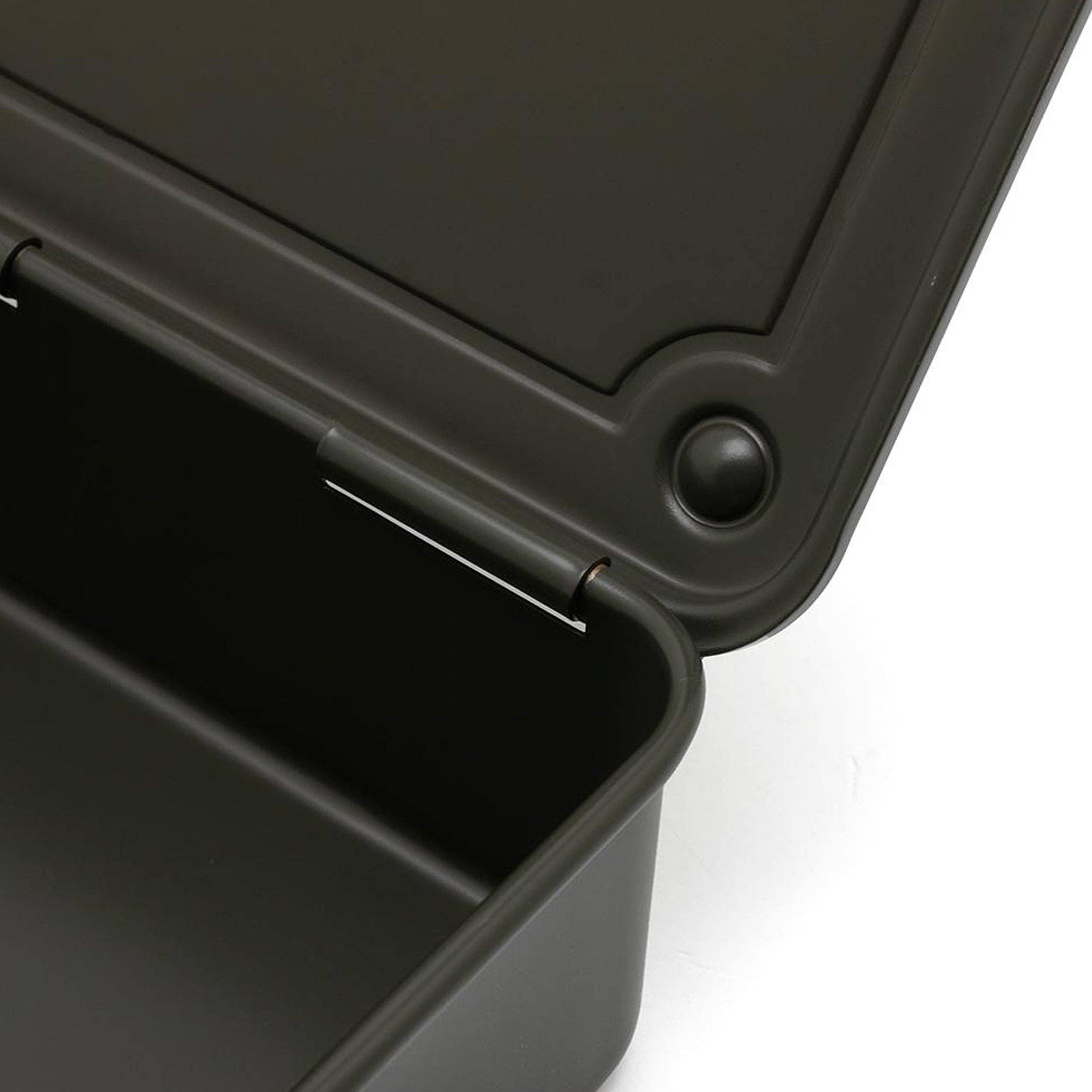 Toyo Steel Stackable Storage Box T-190 in Military Green on a white background at Addison West