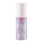 Bottle of lavendar stardust body glitter on a white background