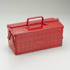 Toyo Steel Cantilever Toolbox ST-350 in Red on a white background at Addison West