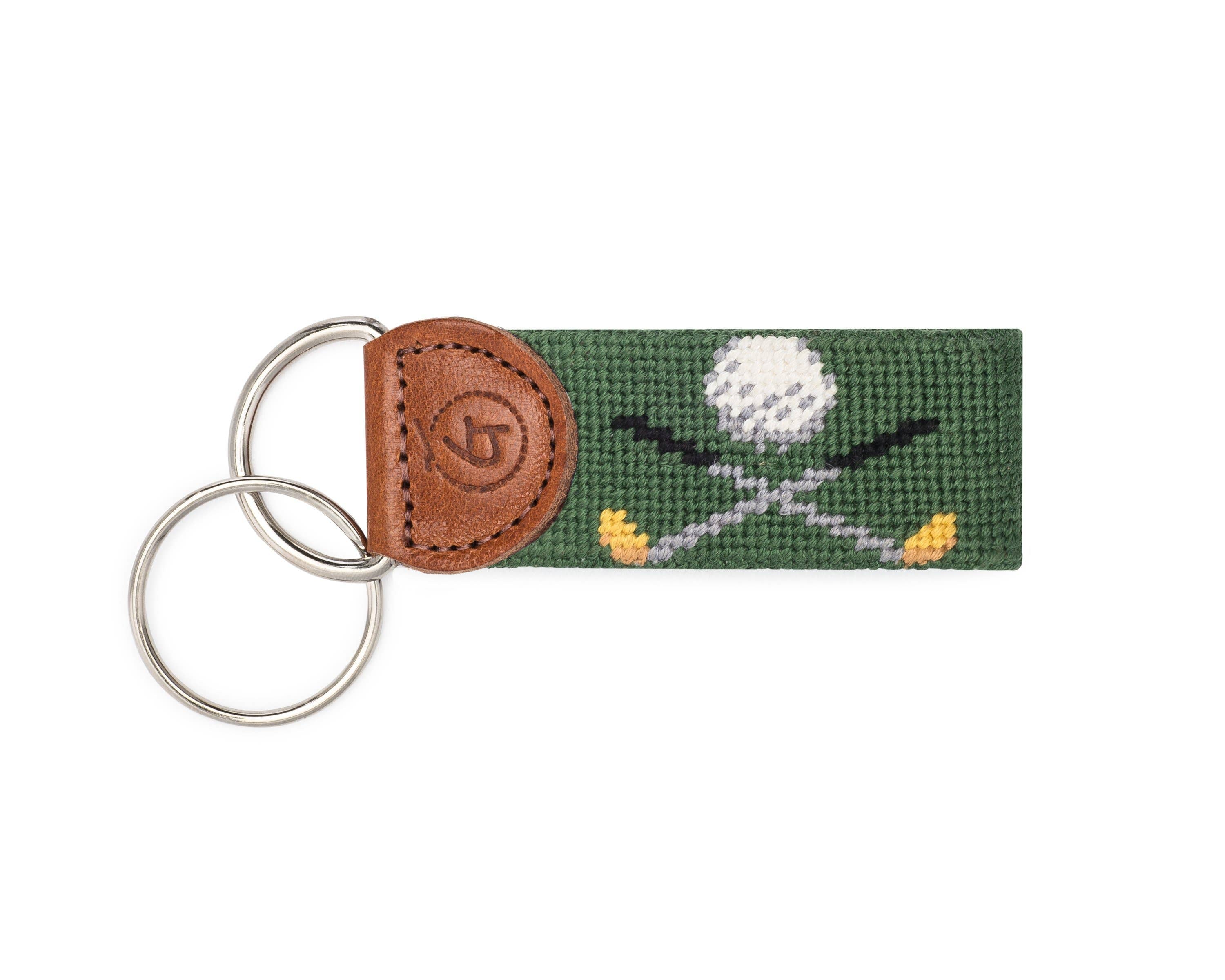 Keychain with golf design on a white background