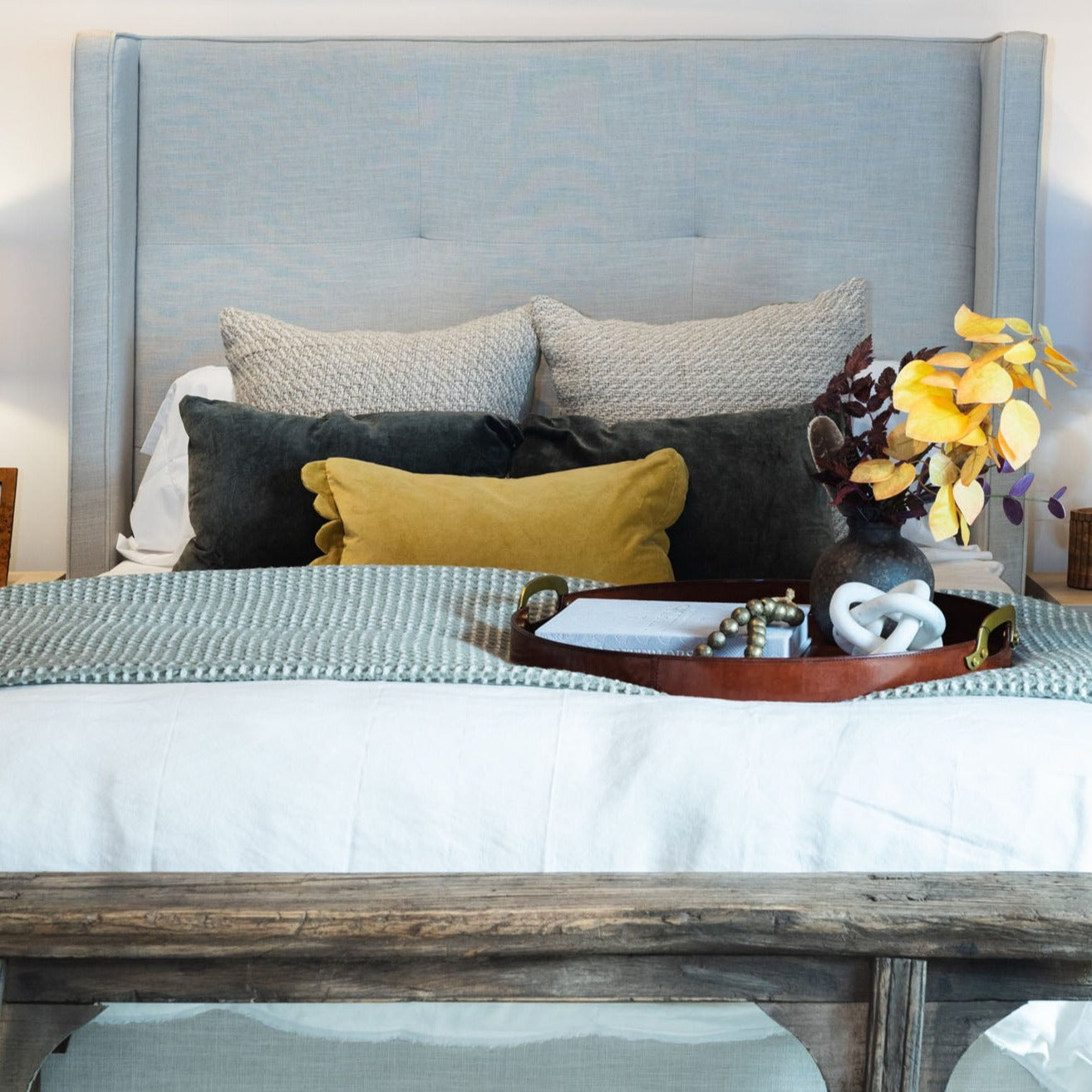 Vera Velvet Lumbar Pillow in Juniper Addison West