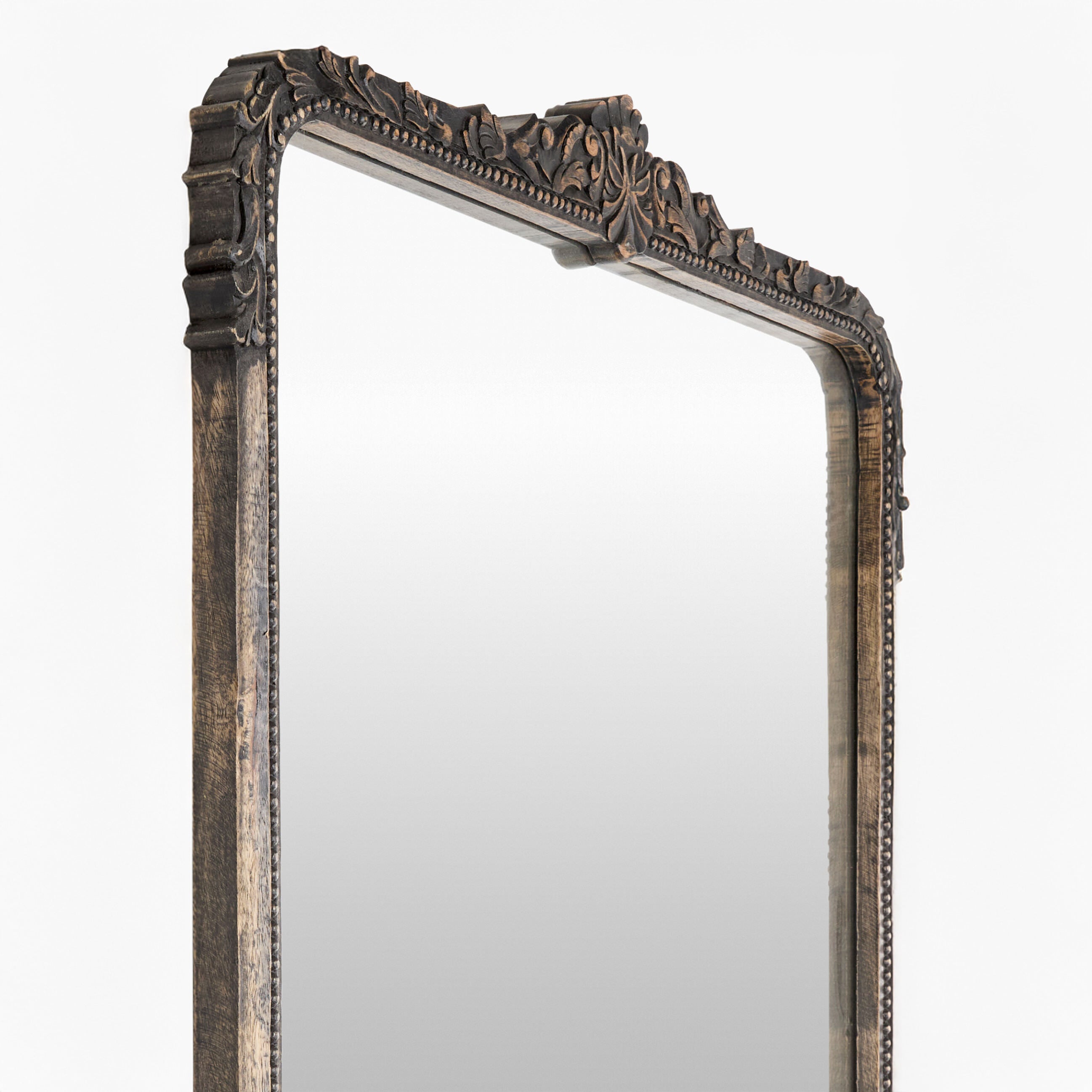 Aaliyah Full Length Mirror in Natural Black on a white background at Addison West