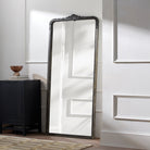 Aaliyah Full Length Mirror in Natural Black in a white room at Addison West