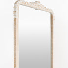 Aaliyah Full Length Mirror in Weathered White on a white background at Addison West
