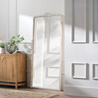 Aaliyah Full Length Mirror in Weathered White in a white room at Addison West
