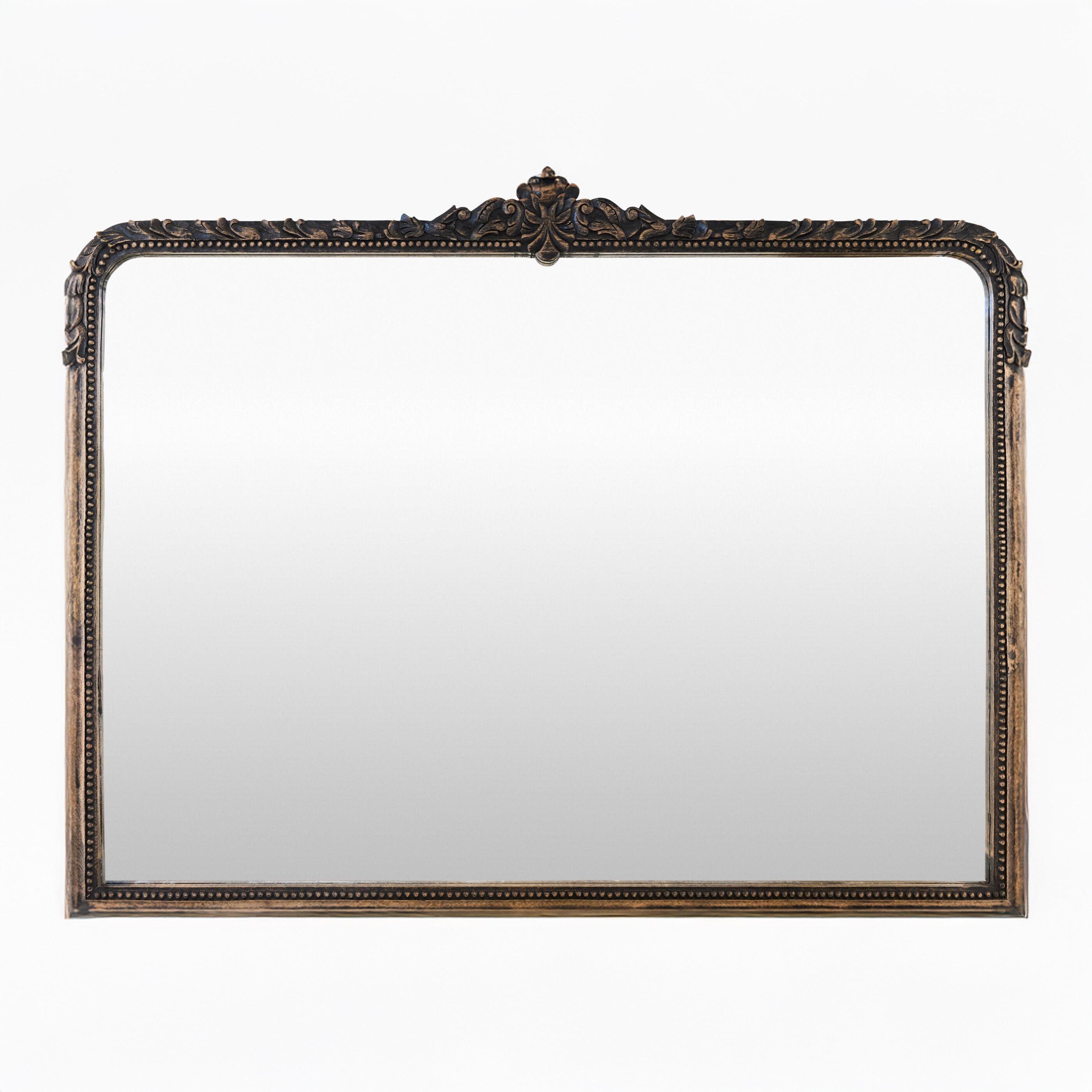 Aaliyah Mantel Mirror in Natural Black on a white background at Addison West