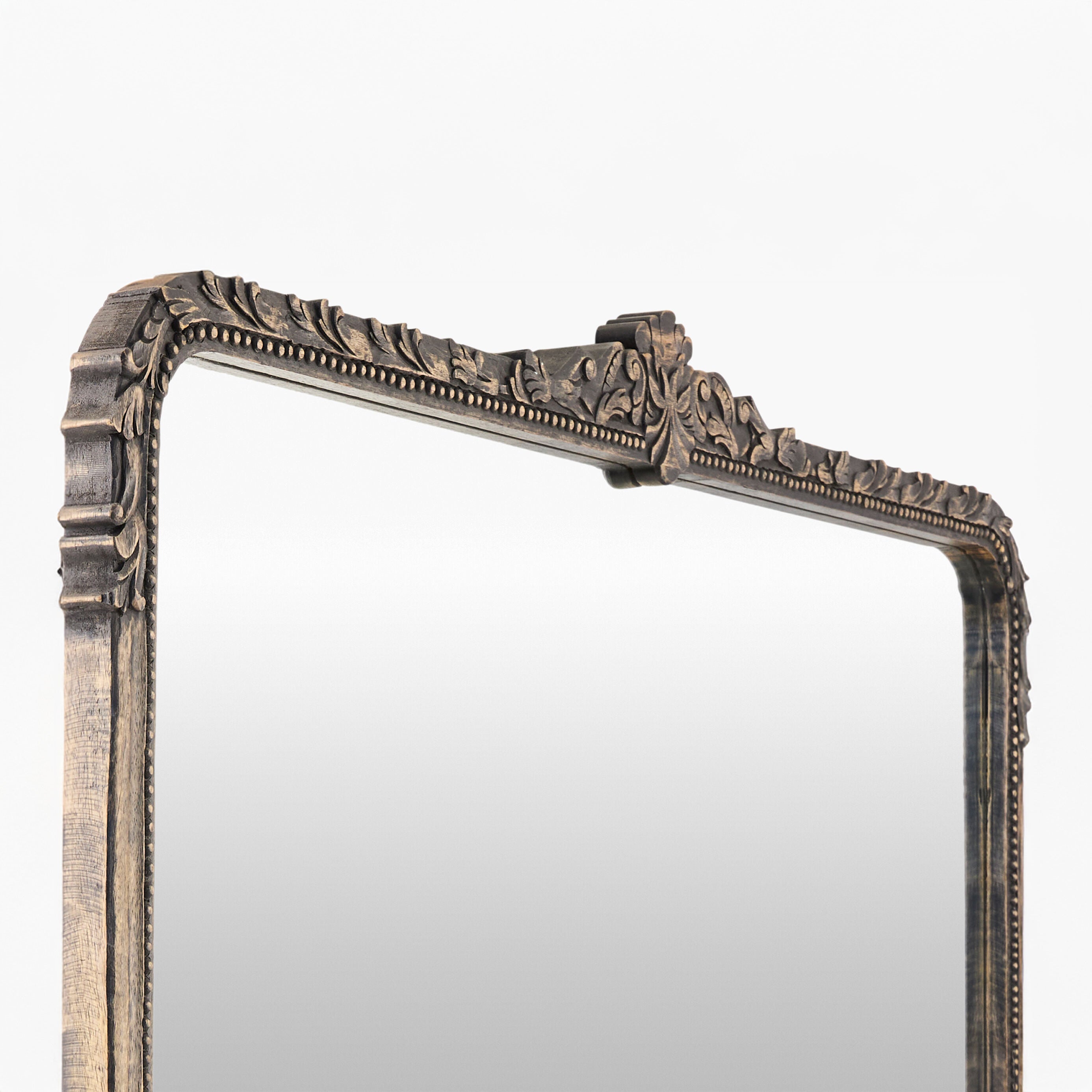 Aaliyah Mantel Mirror in Natural Black on a white background at Addison West