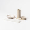 Various white  incense holders on a white background