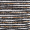 Closeup of striped linen shade for wood table lamp