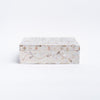 Mother of pearl inlay boxes on a white background from Addison West home goods