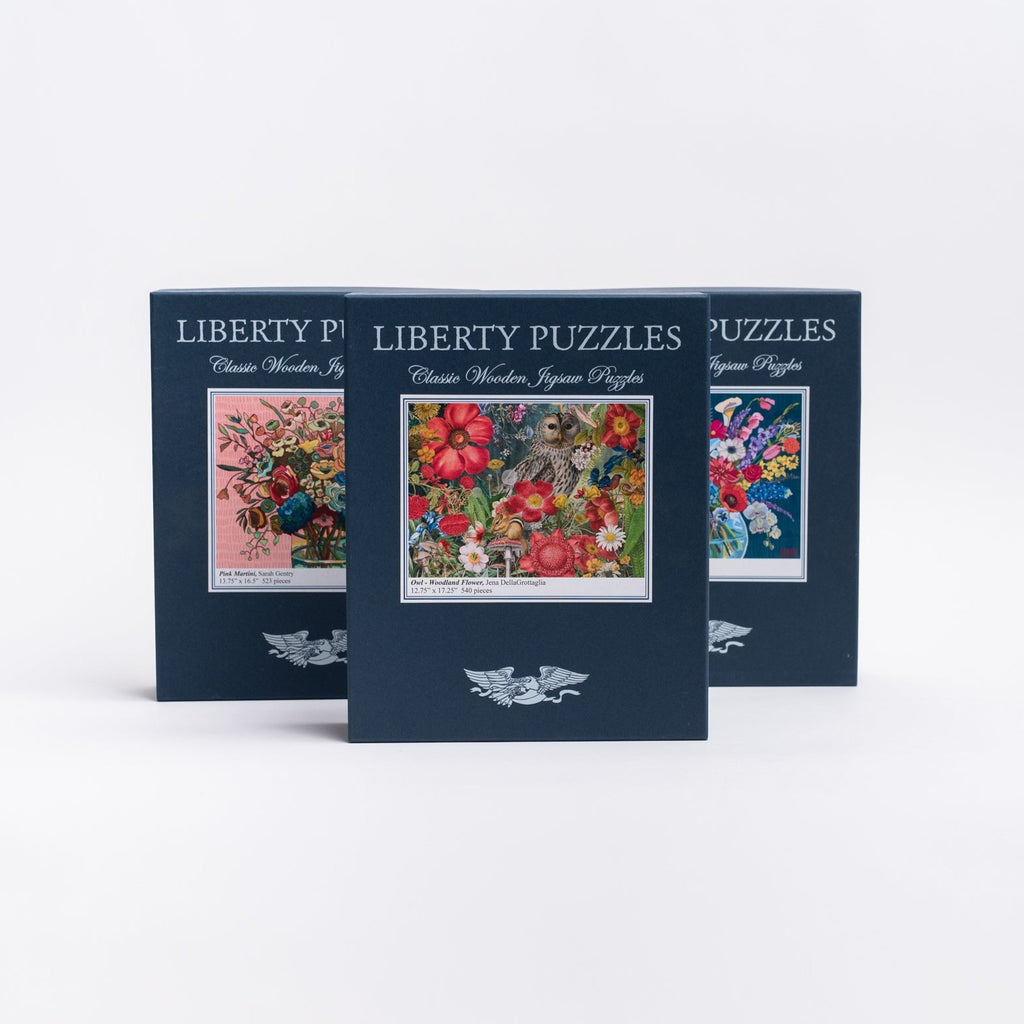 Abundance Liberty Puzzle wooden jigsaw puzzle of a bouquet of flowers in a vase