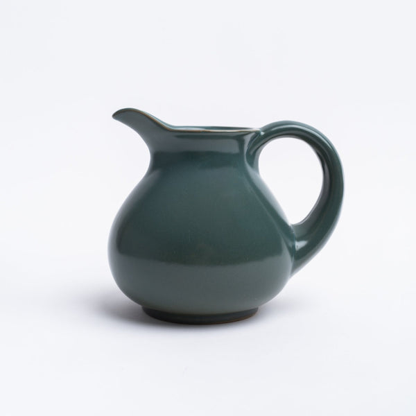 Forest Green Stoneware Pitcher on a white background