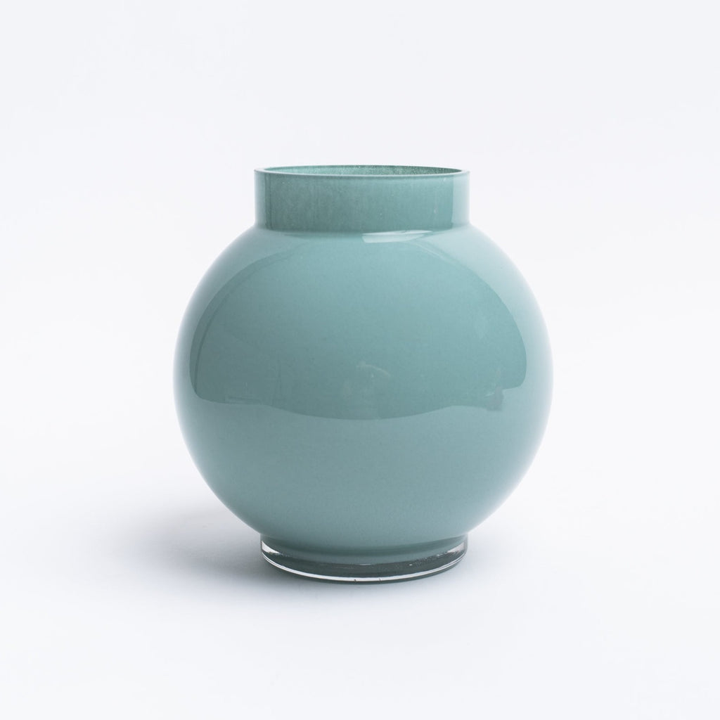 Round Blue vase on white background