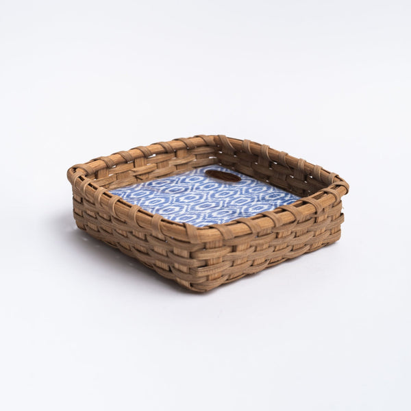 Vermont hand woven basket lunch Napkin Holder on a white background